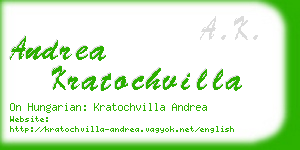 andrea kratochvilla business card